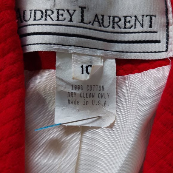 Audrey Laurent Vintage White/Red/Navy TRIM Skirt Blazer Suit, Size 10 - Picture 6 of 12